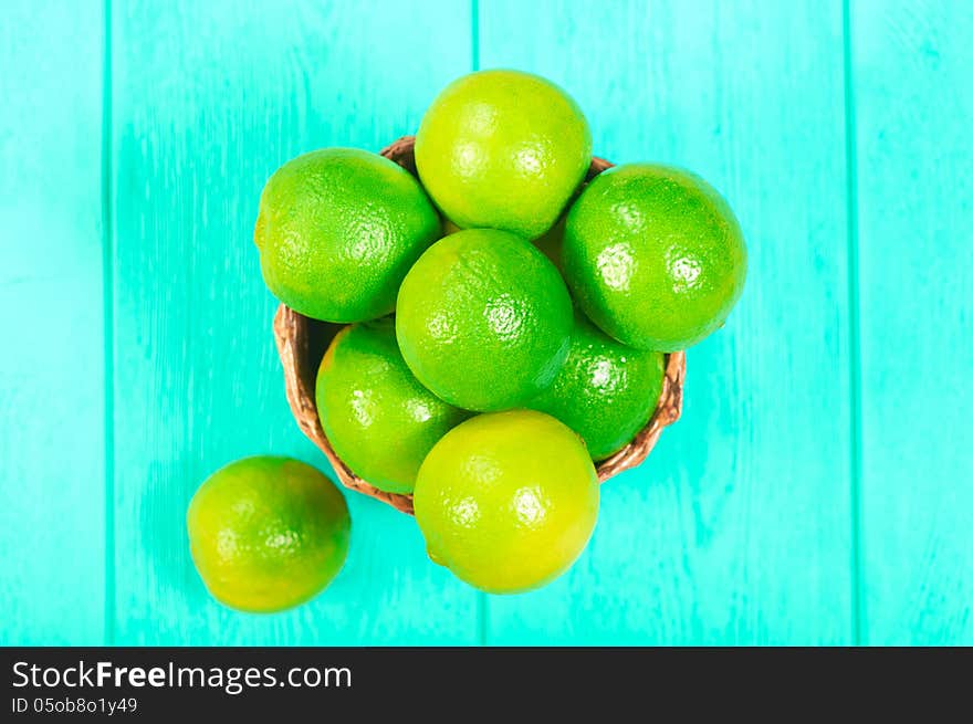 Lime fruit in a basket. Lime fruit in a basket