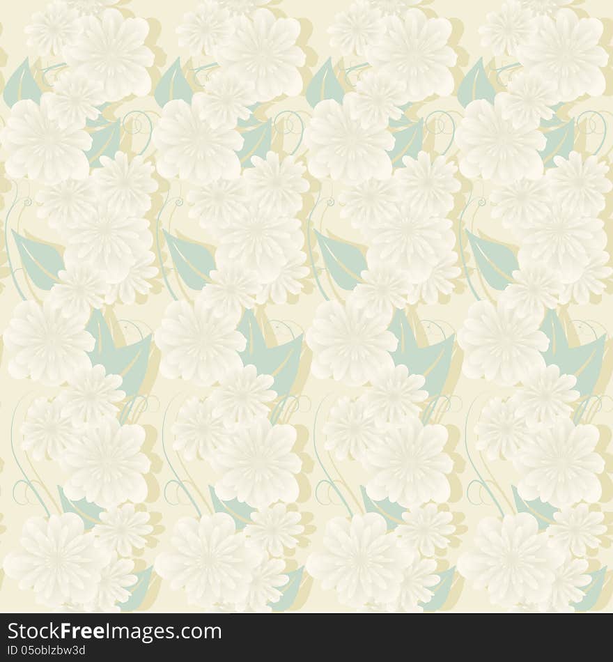 Seamless gentle floral pattern in pastel colors. Vector illustration. Seamless gentle floral pattern in pastel colors. Vector illustration