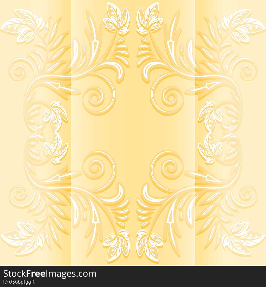 Flower invitation or greeting card in a gentle color. Vector illustration