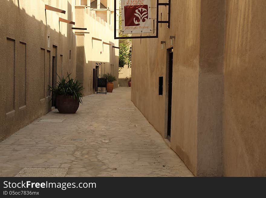 The street of one of the old part of Dubai. The street of one of the old part of Dubai