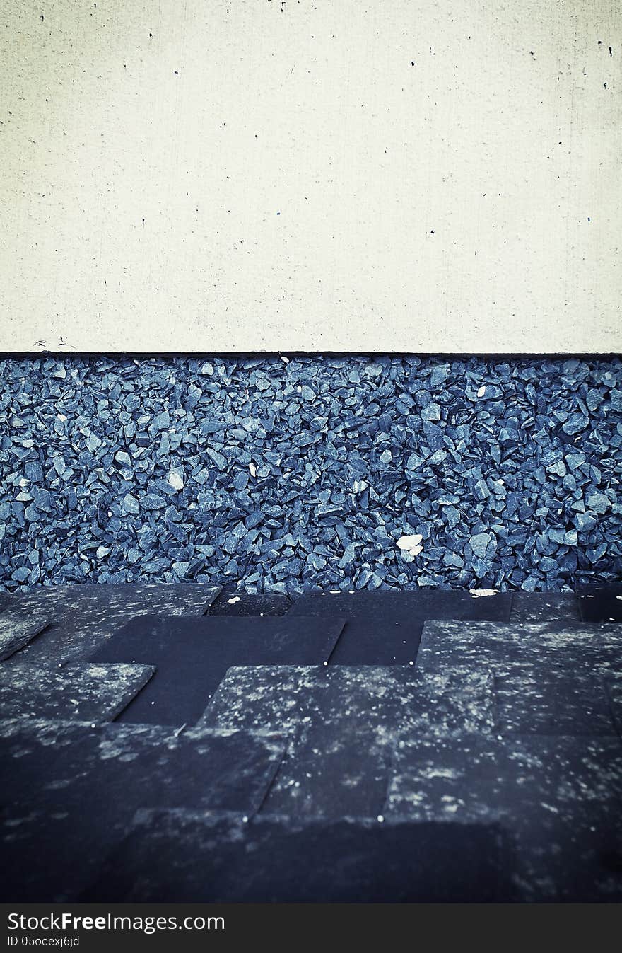 Striped abstract background of concrete and gravel. Striped abstract background of concrete and gravel