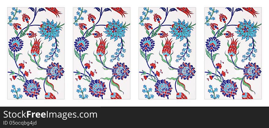 Classical Turkish (Ottoman) Wall Tiles,Collage. Classical Turkish (Ottoman) Wall Tiles,Collage