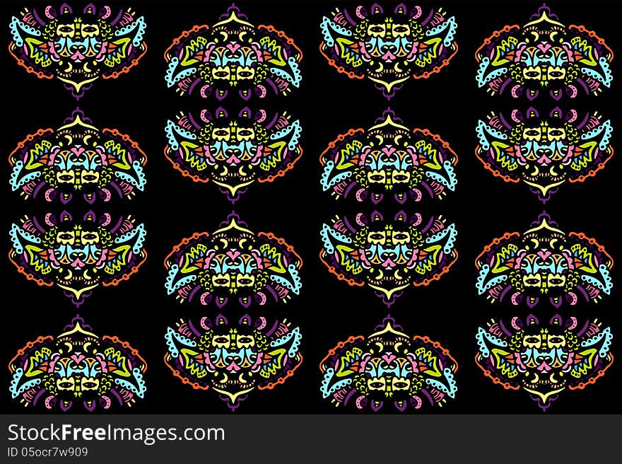 Seamless ornamental paterrn ethnic style. Seamless ornamental paterrn ethnic style