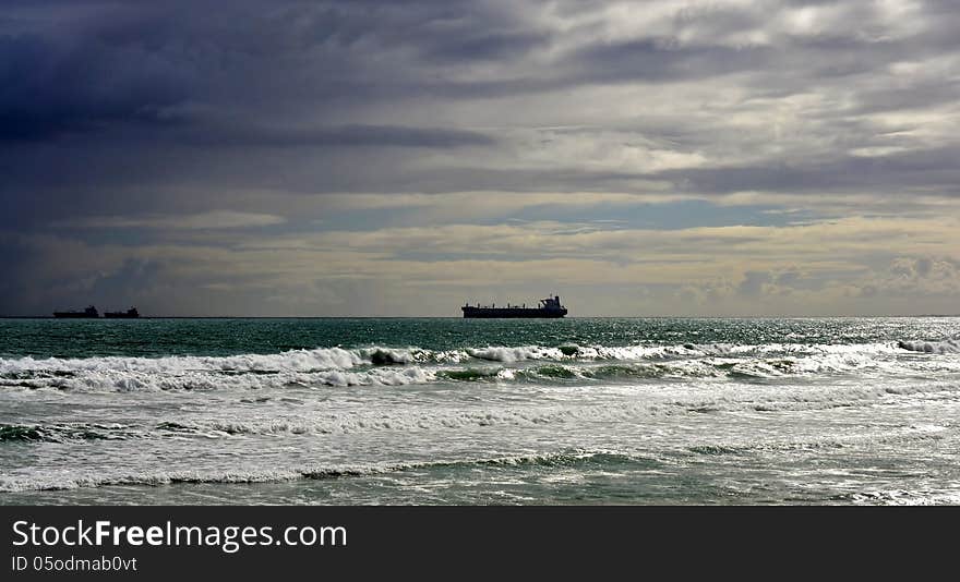 Seascape of stormy weather over the atlantic ocean. Seascape of stormy weather over the atlantic ocean