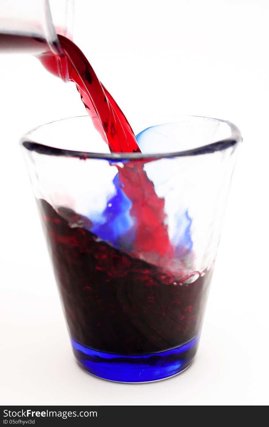 Spill red wine