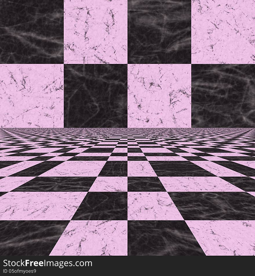 Abstract checkered background of lilac color with perspective effect. Abstract checkered background of lilac color with perspective effect.