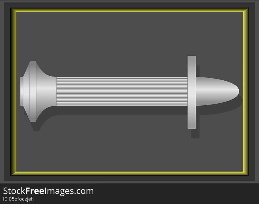 Device for nailing to the wall constructions special gun in the frame. Device for nailing to the wall constructions special gun in the frame.