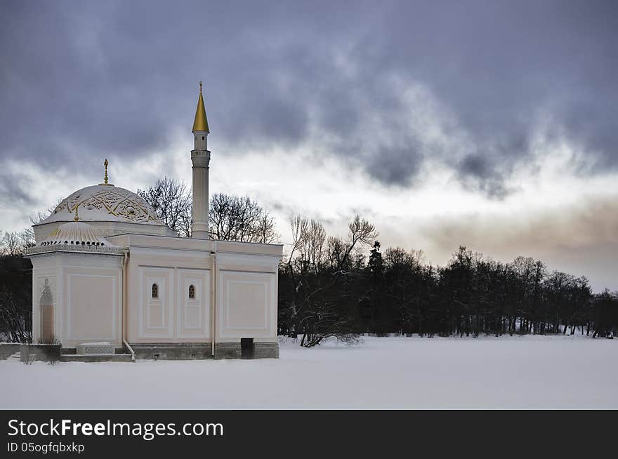 Small mosque at winter