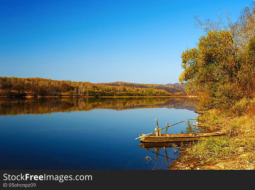 The sleepy little river scenery Jilin