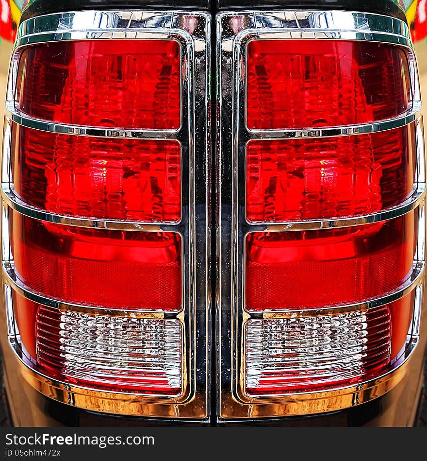 Closeup of car headlight. Background.