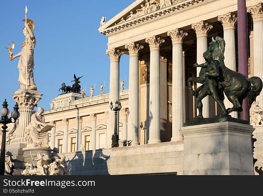 The Austrian Parliament in Vienna, Austria