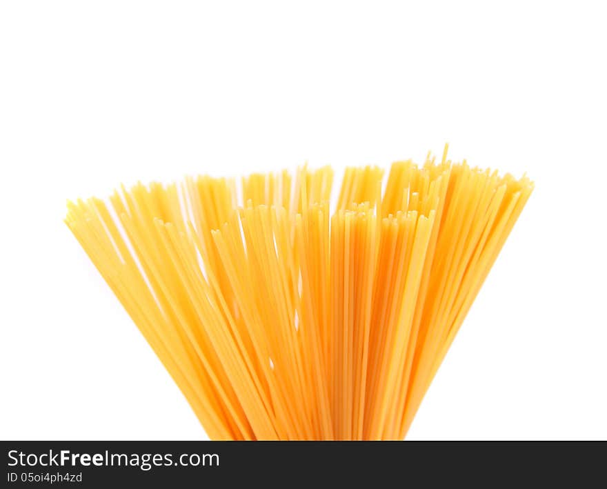 Bunch of spaghetti third number isolated on white background