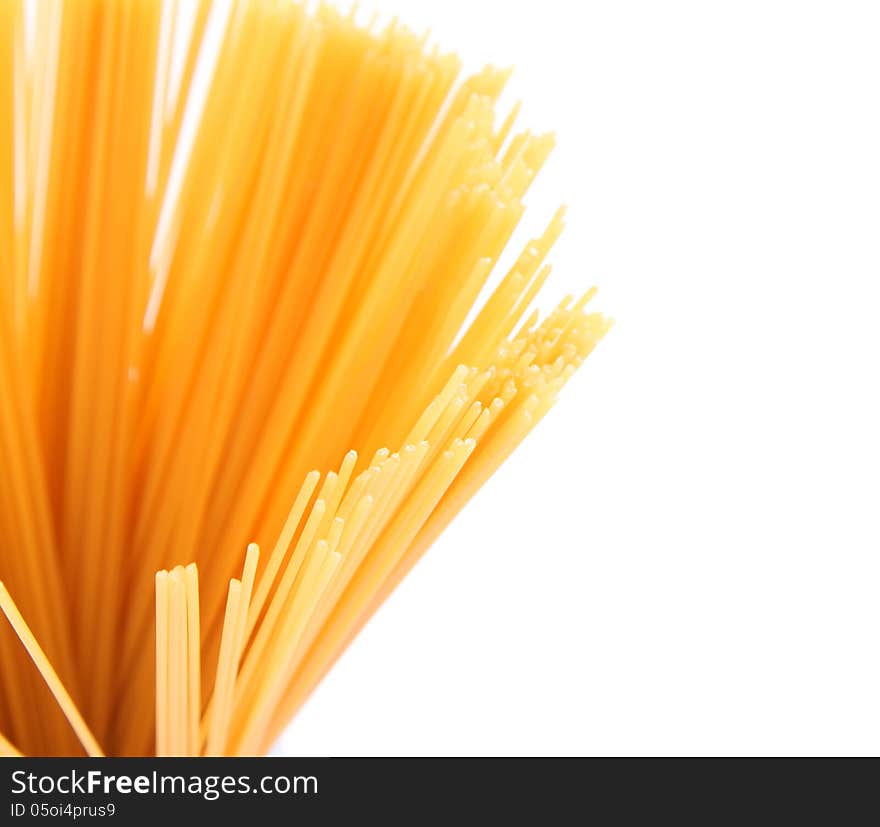 Bunch of spaghetti third number isolated on white background