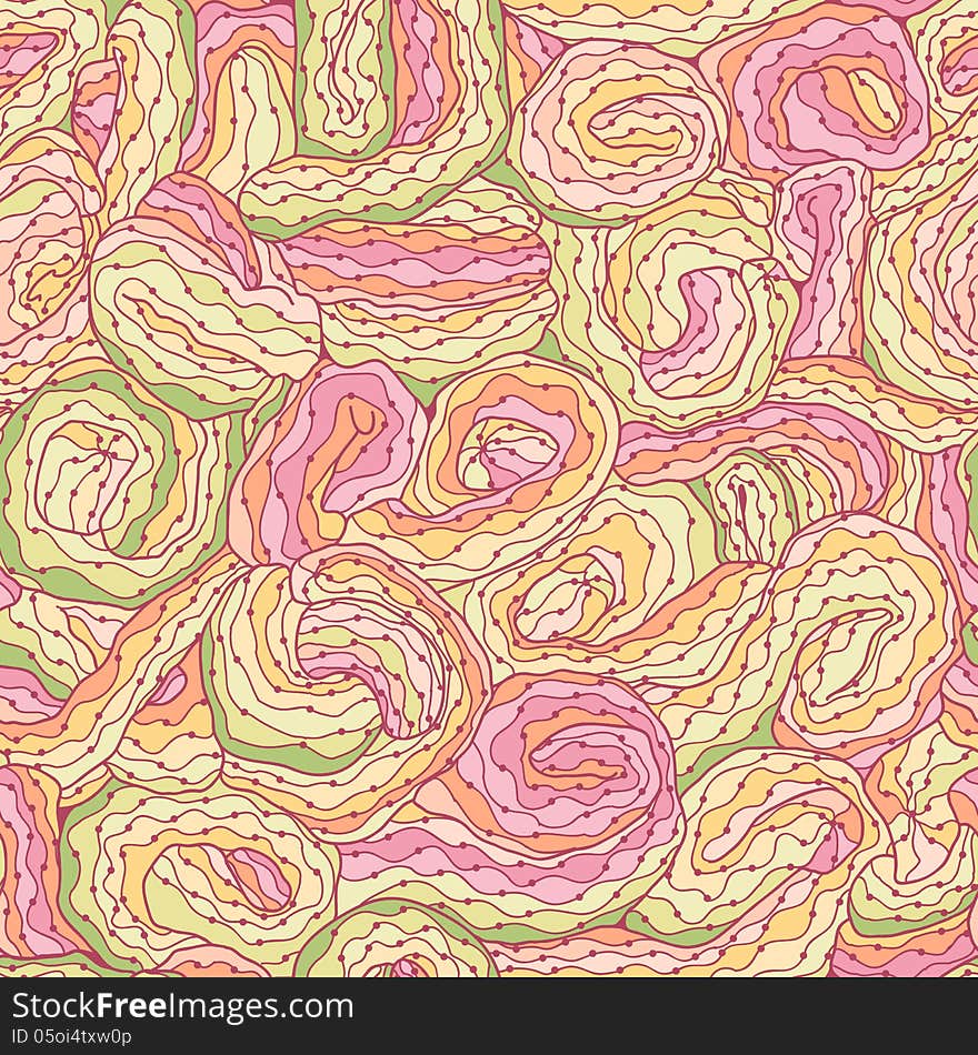 Seamless tangled pattern in colors