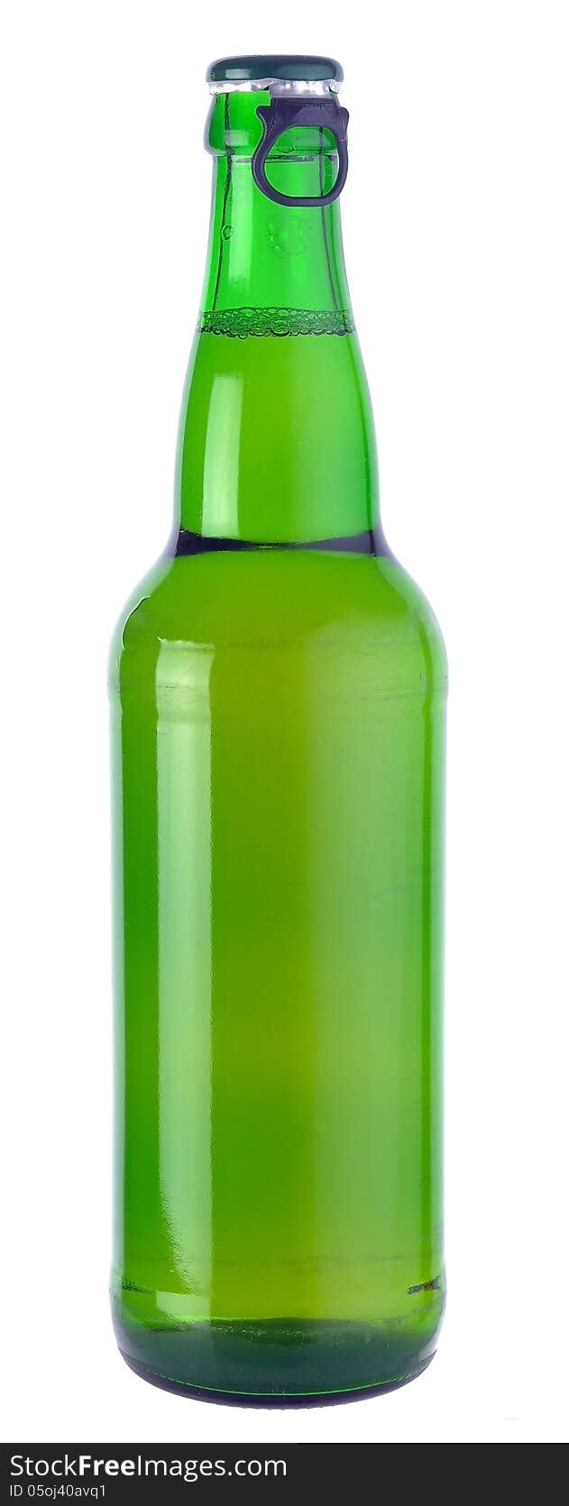 Bottle of beer on white background