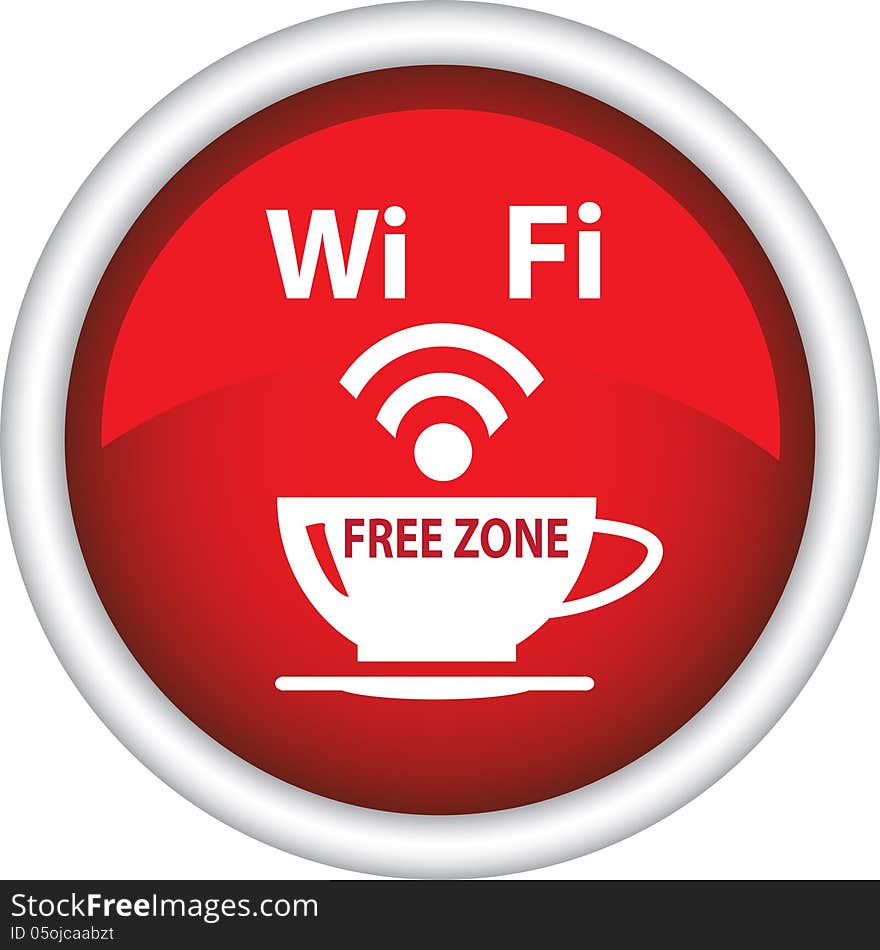 A red icon with the image of a cup of coffee and Wi Fi