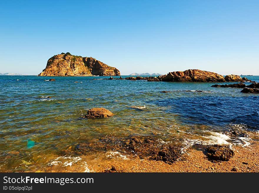 Overlook the Bangchui island landscape dalian