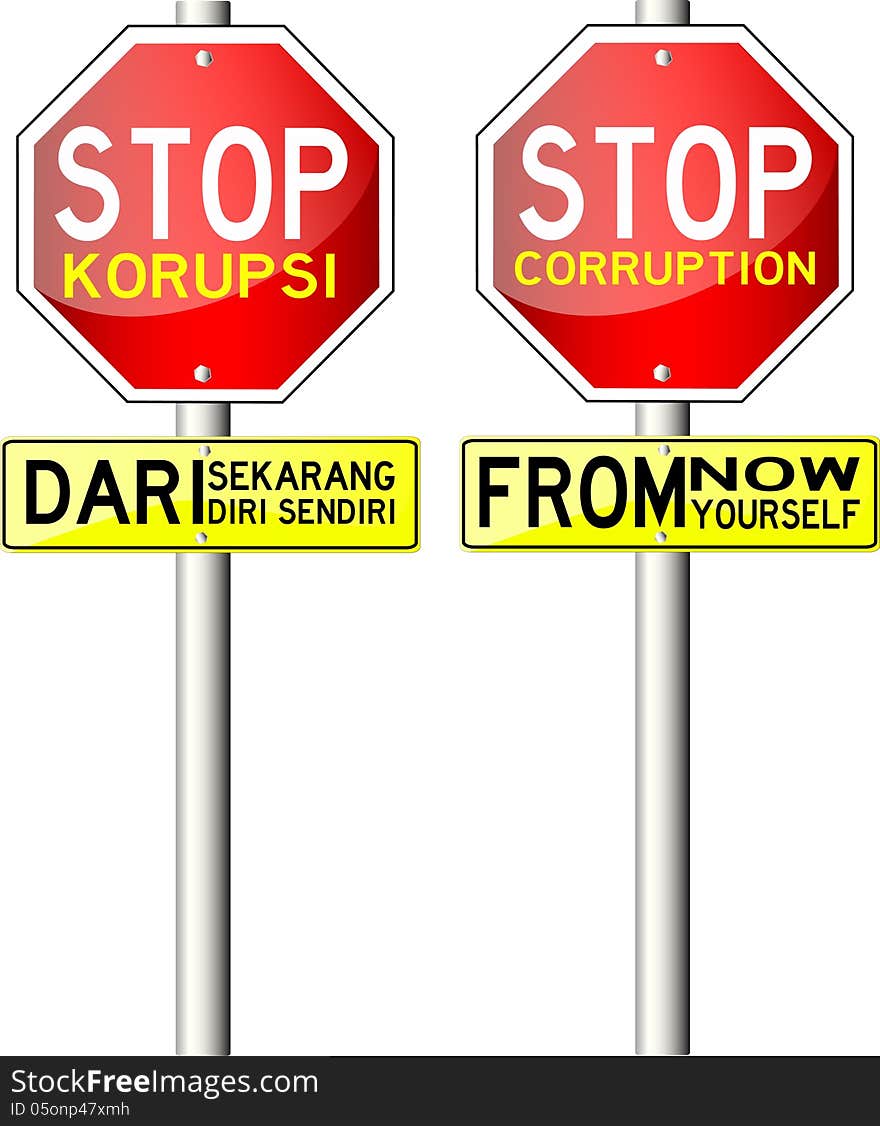 Traffic Sign, With Text Stop Corruption