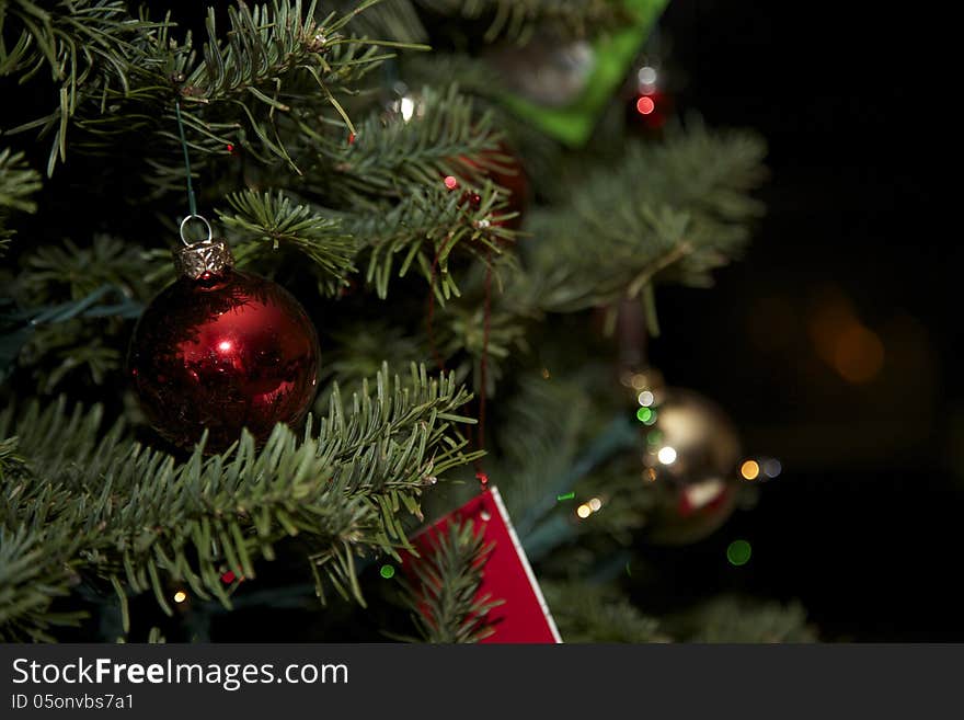 Christmas Tree with Santa Card and stockings