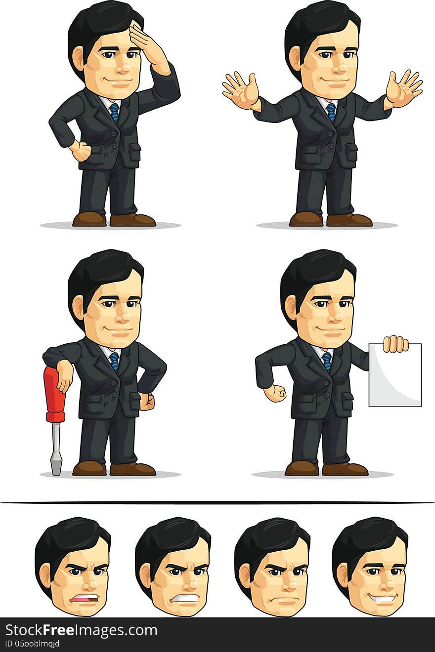 A vector set of businessman/office employee/executive in many poses. Drawn in cartoon style, this vector is very good for design that need business element in cute, funny, colorful and cheerful style. Available as a Vector in EPS8 format that can be scaled to any size without loss of quality. Elements could be separated for further editing, color could be easily changed. A vector set of businessman/office employee/executive in many poses. Drawn in cartoon style, this vector is very good for design that need business element in cute, funny, colorful and cheerful style. Available as a Vector in EPS8 format that can be scaled to any size without loss of quality. Elements could be separated for further editing, color could be easily changed.