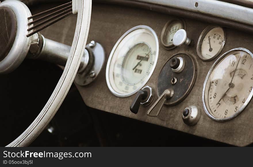 Antique cars (control panel, fragment). Antique cars (control panel, fragment)