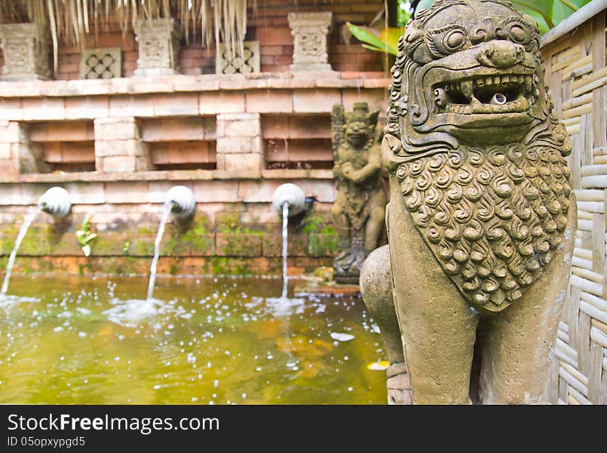 The Lion Statues Made of Stone