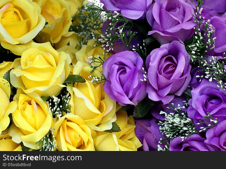 Colorful of rose artificial flower