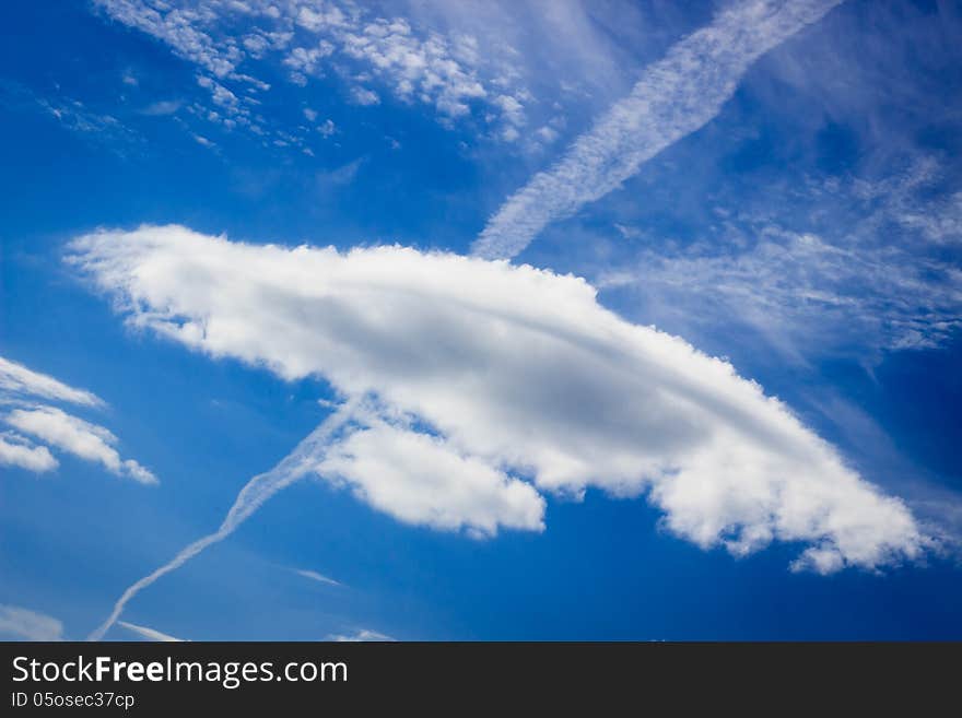 Cloud in the form of stealth aircraft