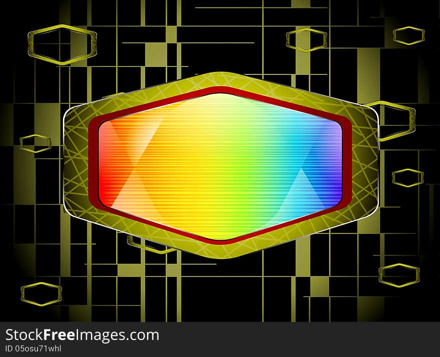 Illustration glossy badge label abstract background