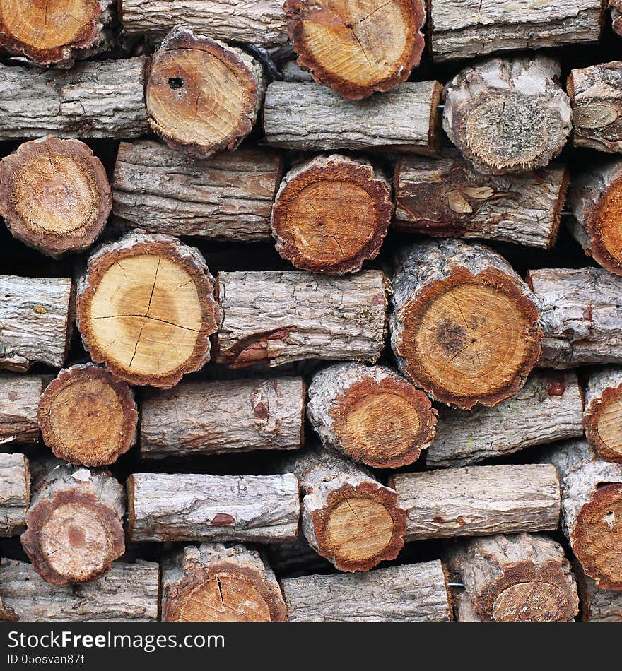 Stump stack background or texture