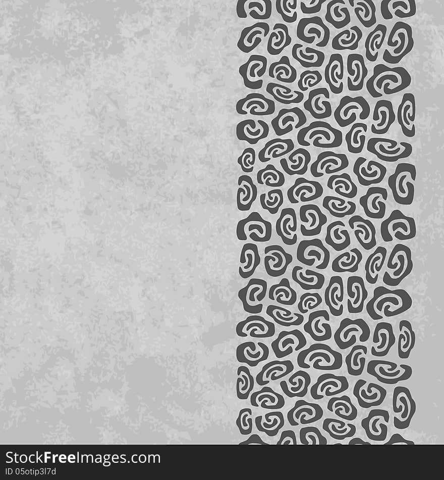 Seamless grunge border pattern made of abstract oval gray spots. Seamless grunge border pattern made of abstract oval gray spots