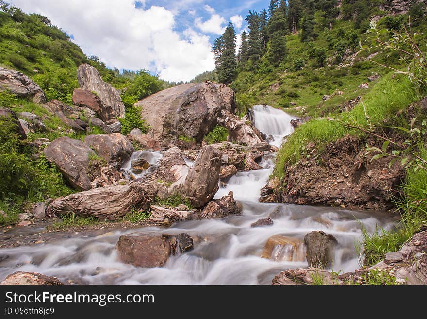 A water stream flowing