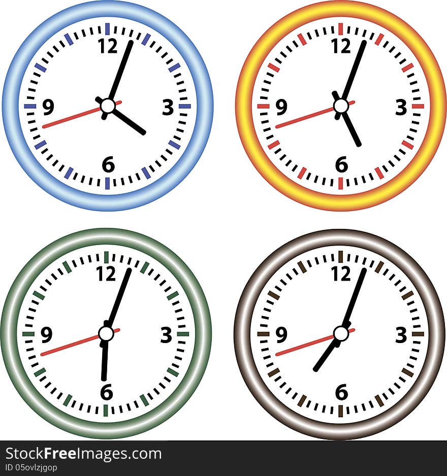 Stock image - a set of hours with different time. Stock image - a set of hours with different time.