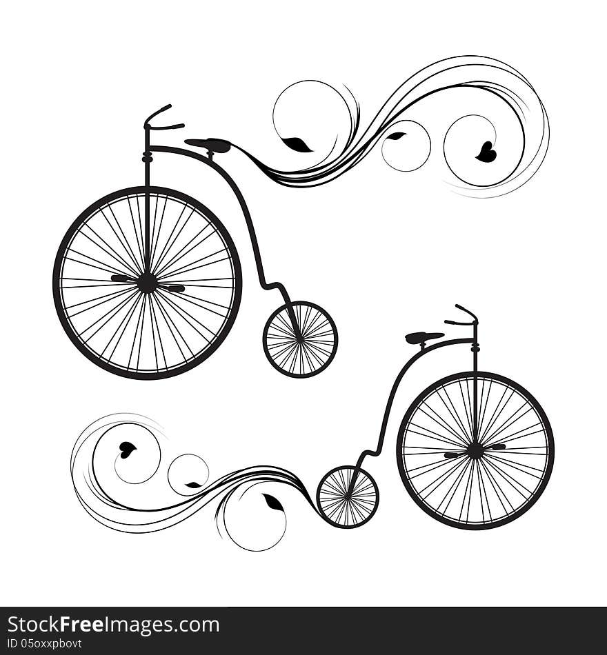 Retro bicycle with floral design