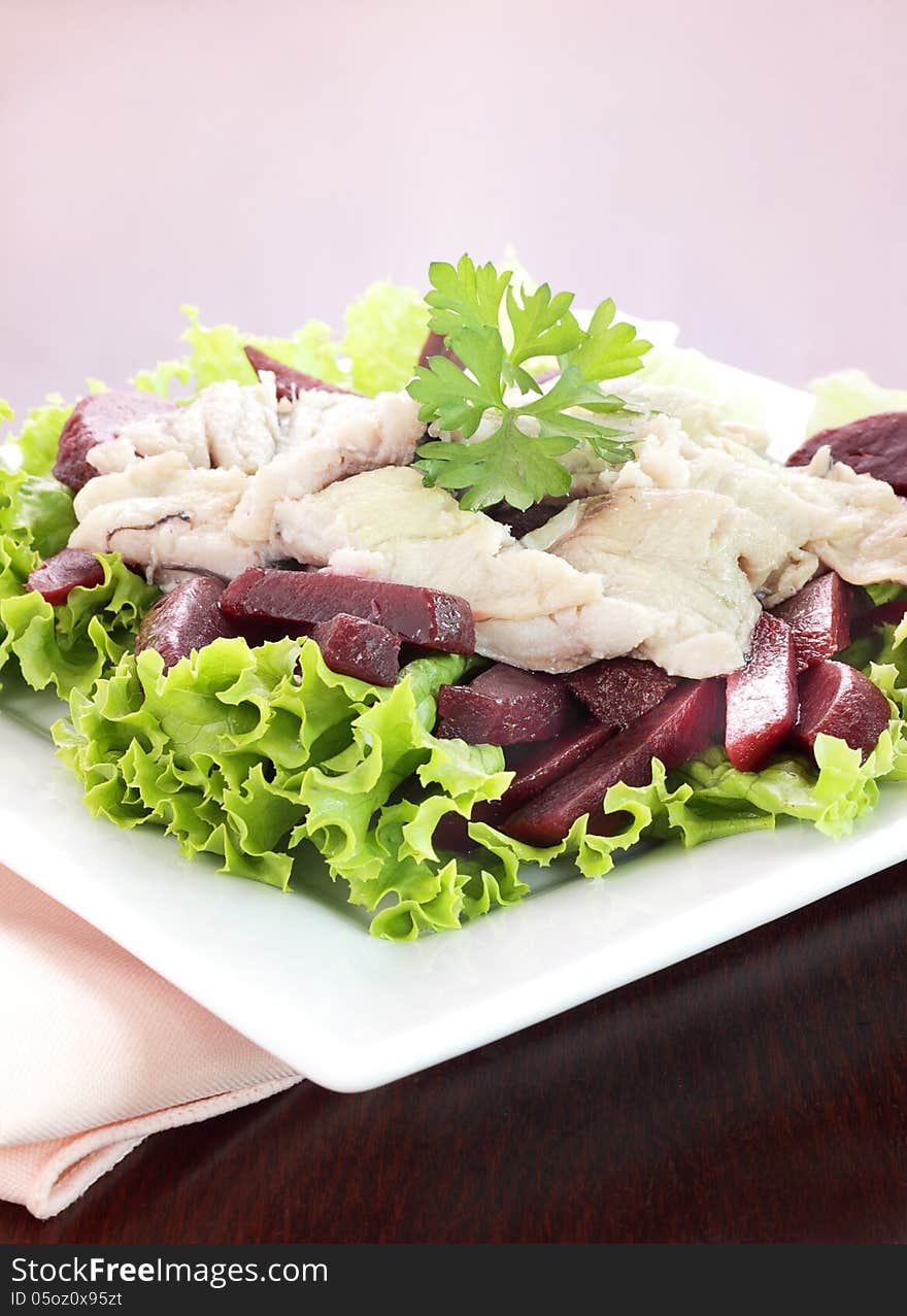 Herring Beet And Lettuce Salad