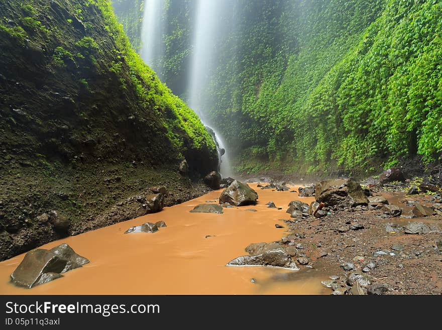 Madakaripura Waterfall – Deep Forest Waterfall in East Java, Indonesia. Madakaripura Waterfall – Deep Forest Waterfall in East Java, Indonesia