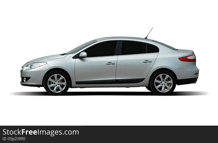 White car on white background. White car on white background