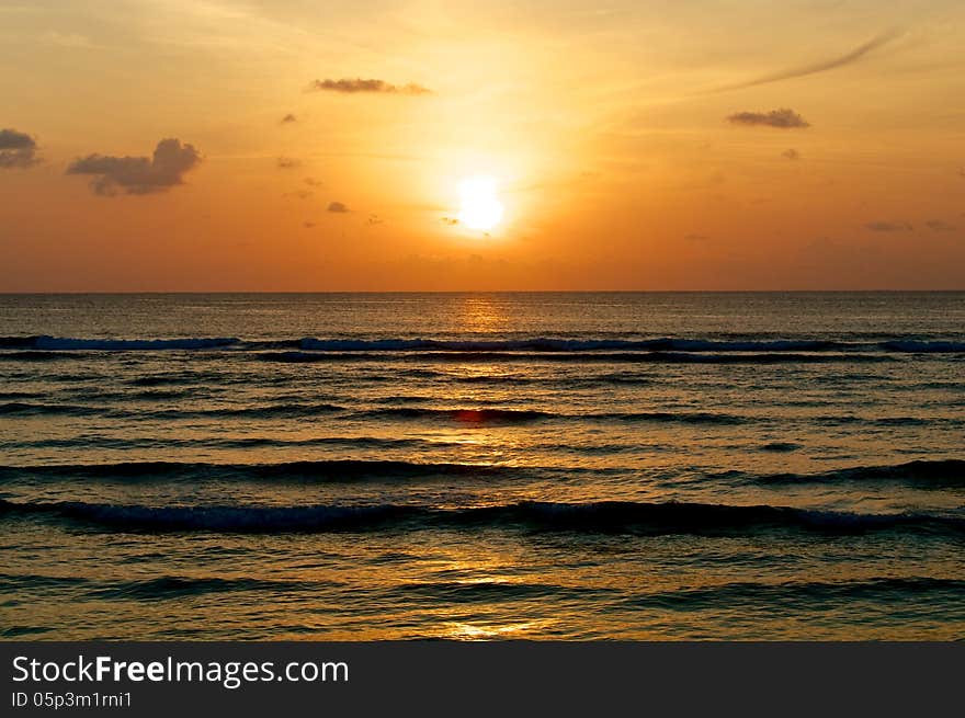 Beautiful Sunset on Indian Ocean Coastline