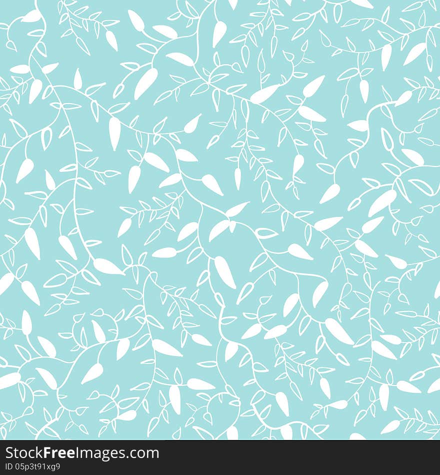 Floral seamless pattern with leaf. Vector illustration for your fashion design. Easy to use and change color. Seamless endless white and blue spring pattern. Floral seamless pattern with leaf. Vector illustration for your fashion design. Easy to use and change color. Seamless endless white and blue spring pattern.