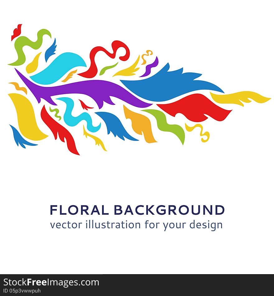 Colorful ornamental background. Vector illustration for your art design. Postcard picture in bright color. Easy to change color.