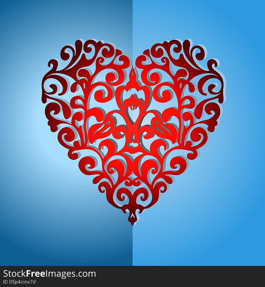 Elegant ornate love heart