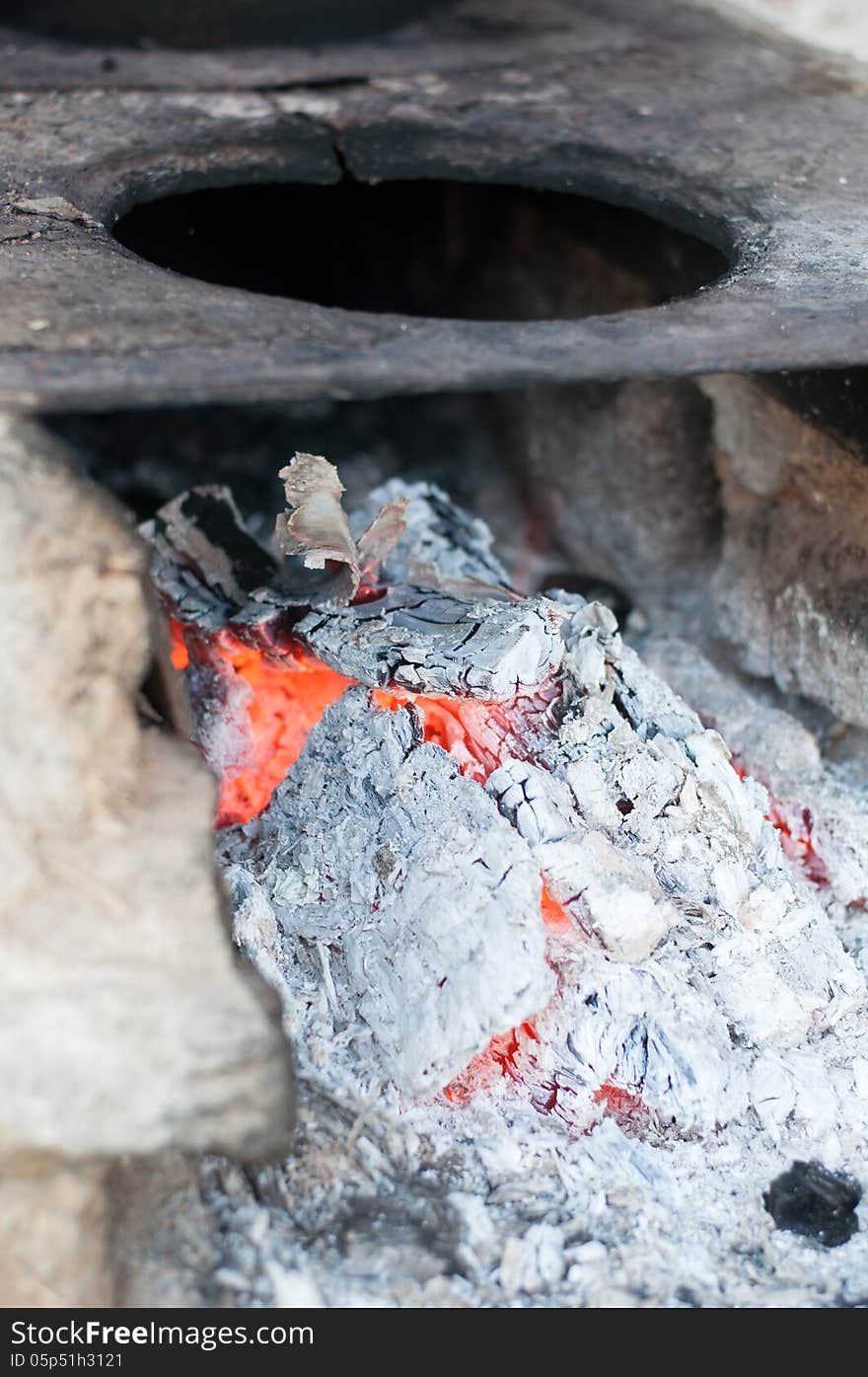 Ash burning in an oven