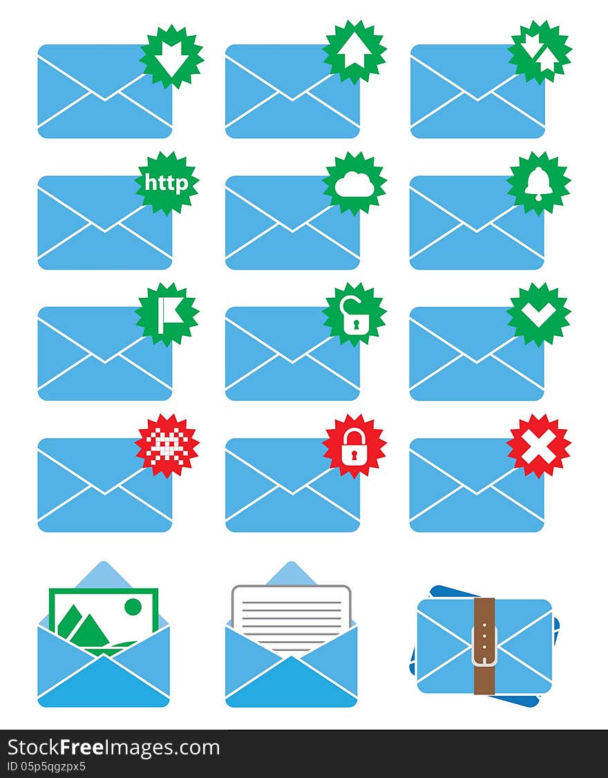 Email icons for your website, application, or presentation.