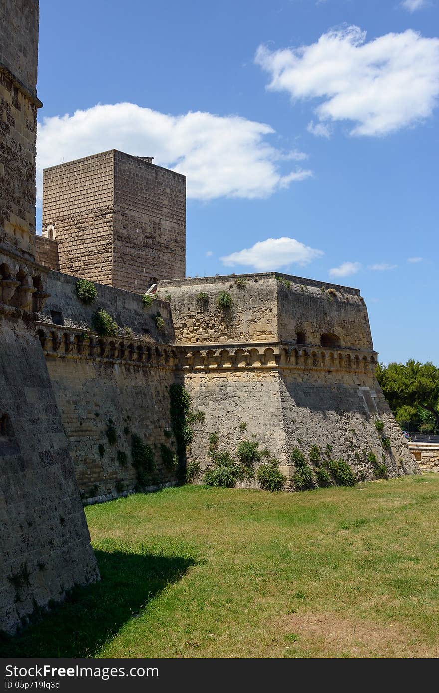 A Norman castle in Bari, Italy Built around 1132 by Norman King Roger II, destroyed 1156 and rebuilt in 1233 by the Holy Roman emperor Fredrick II. Used as a castle and then a prison and barracks. A Norman castle in Bari, Italy Built around 1132 by Norman King Roger II, destroyed 1156 and rebuilt in 1233 by the Holy Roman emperor Fredrick II. Used as a castle and then a prison and barracks