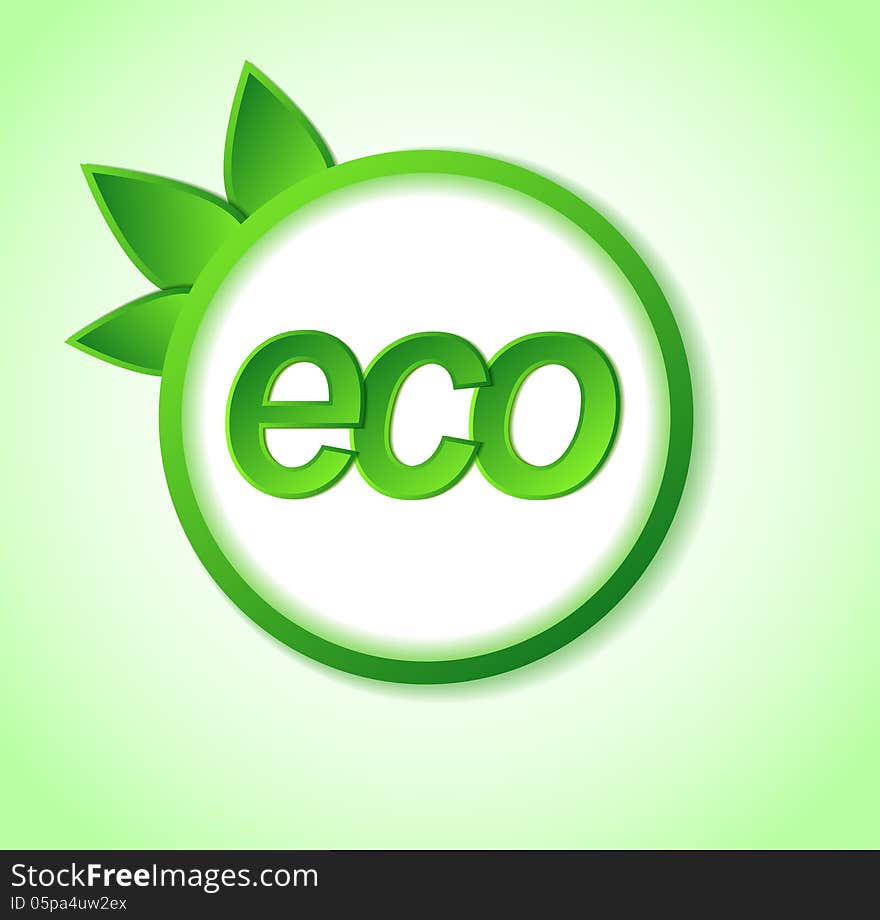 Eco friendly icon on frame.