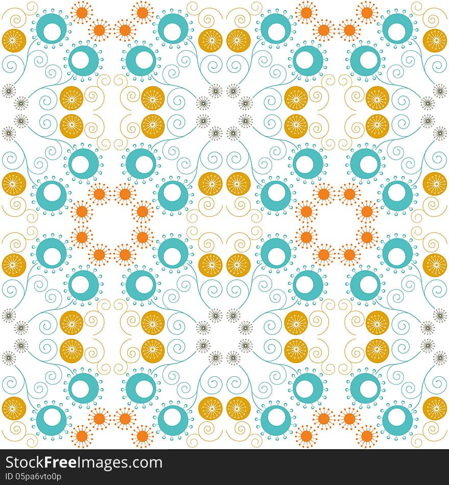 Abstract floral seamless pattern. Editable vector background