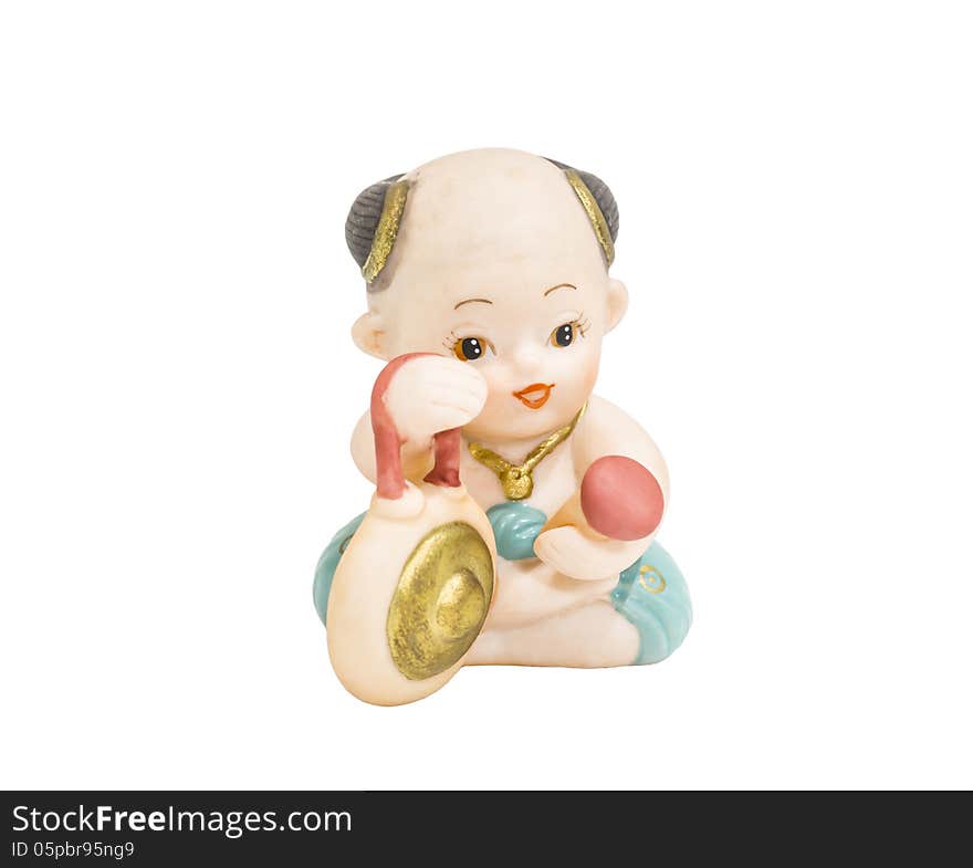 Thai musical instrument dolls with white background. Thai musical instrument dolls with white background.