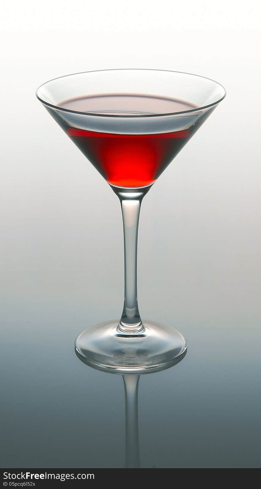 Martini Glass With Red Coctail