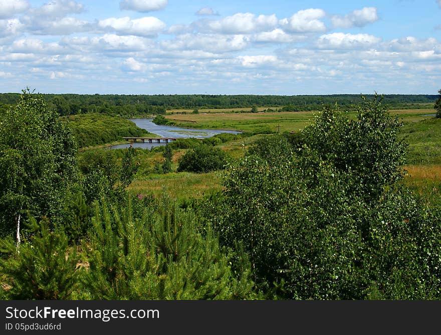 Green Country landscape with river