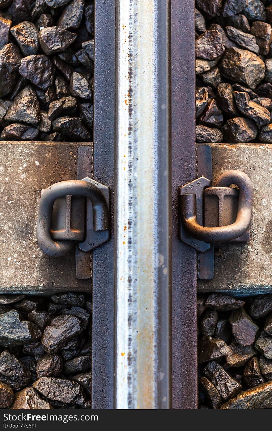 Rail transport is a means of conveyance of passengers and goods, by way of wheeled vehicles running on rail tracks. It is also commonly referred to as train transport. In contrast to road transport, where vehicles merely run on a prepared surface, rail vehicles are also directionally guided by the tracks on which they run. Track usually consists of steel rails installed on sleepers/ties and ballas. Rail transport is a means of conveyance of passengers and goods, by way of wheeled vehicles running on rail tracks. It is also commonly referred to as train transport. In contrast to road transport, where vehicles merely run on a prepared surface, rail vehicles are also directionally guided by the tracks on which they run. Track usually consists of steel rails installed on sleepers/ties and ballas